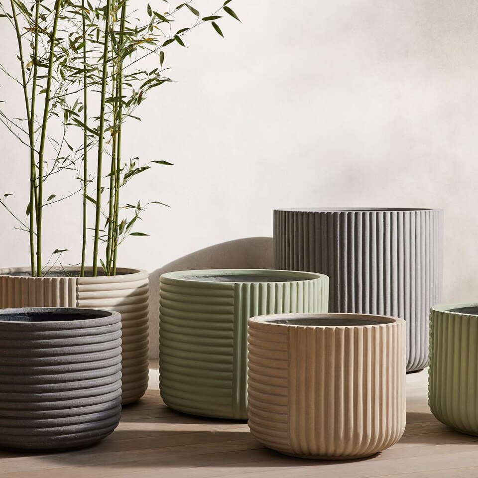 Cecilia Fibrestone Planters west elm United Kingdom